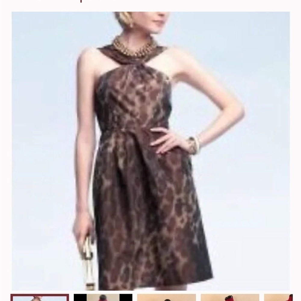 NWT Banana Republic Cheetah Print Halter Mini Dress